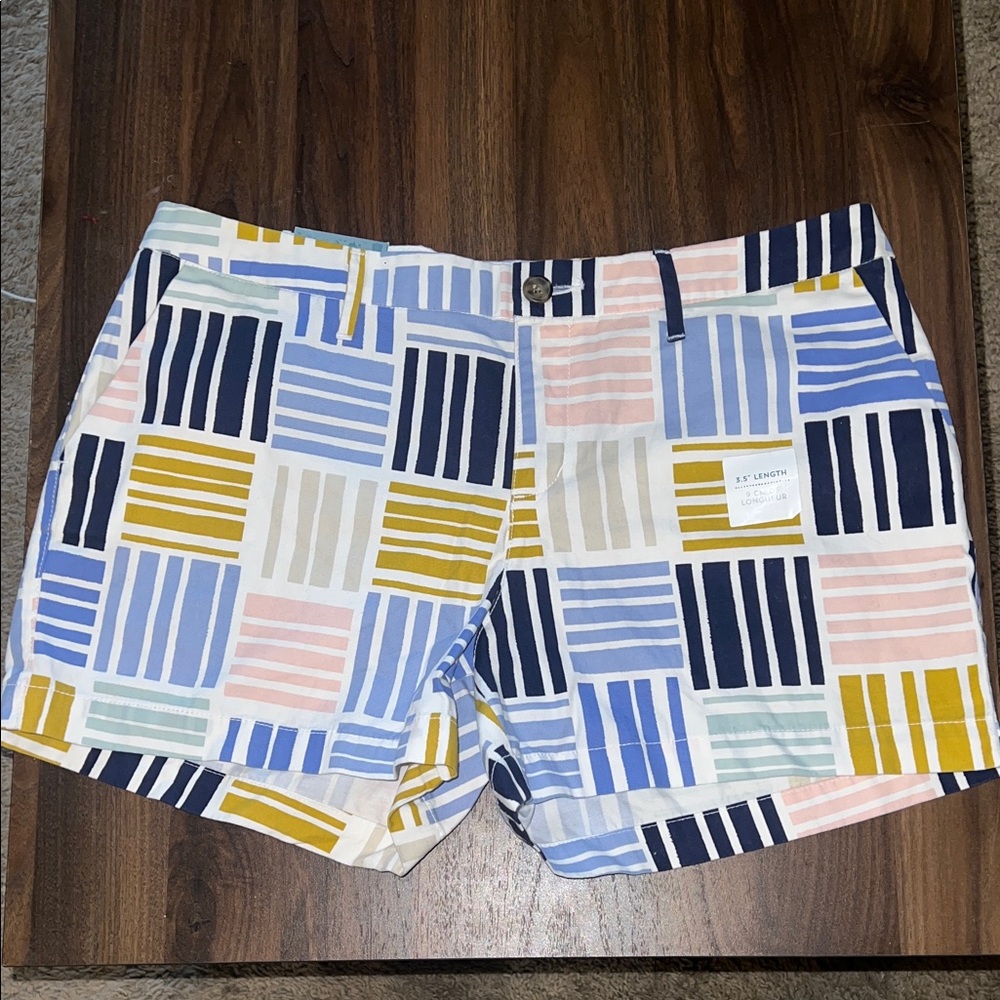 Old Navy Patchwork Stripe Shorts in Navy, Yellow, Blue, Pink, Cream